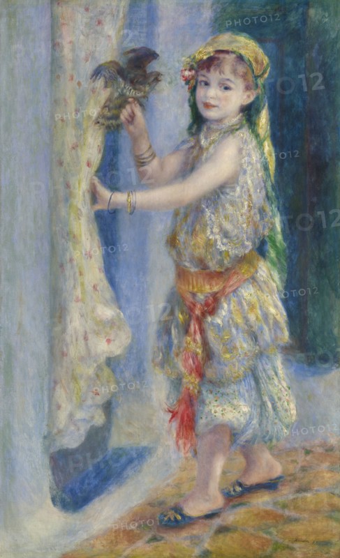 Child With A Bird (Mademoiselle Fleury In Algerian Costume), 1882. Creator: Pierre-Auguste Renoir.