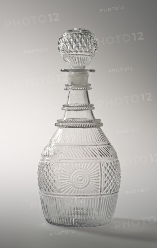 Decanter And Stopper, c1826-40. Creator: Boston and Sandwich Glass Company.