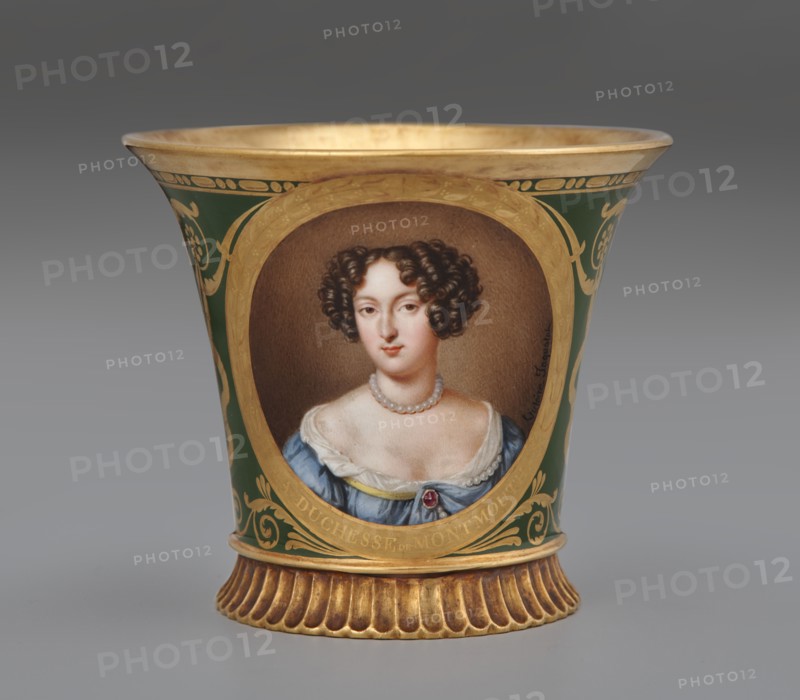 Cup (Tasse Jasmin À Pied Cannelé, 1St Size) With Portrait Of Anna Scott, Duchess..., 1811. Creator: Unknown.