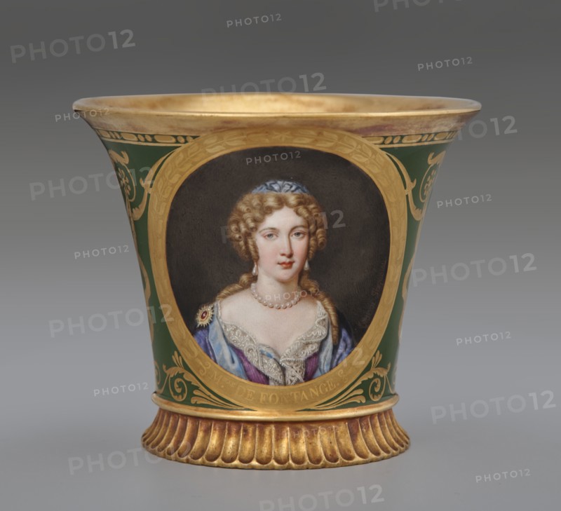 Cup (Tasse Jasmin À Pied Cannelé, 1St Size) With Portrait Of Marie Angélique De Scorailles..., 1811. Creator: Unknown.