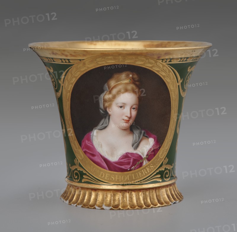 Cup (Tasse Jasmin À Pied Cannelé, 1St Size) With Portrait Of Antoinette Du Ligier De La..., 1812. Creator: Unknown.