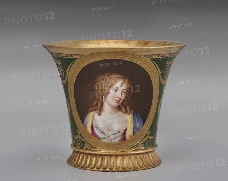 Cup (Tasse Jasmin À Pied Cannelé, 1St Size) With Portrait Of Françoise-Marguerite De Sévigné...1812. Creator: Unknown.