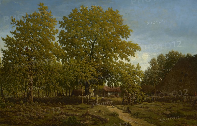 Farm In The Landes, c1852-67. Creator: Theodore Rousseau.