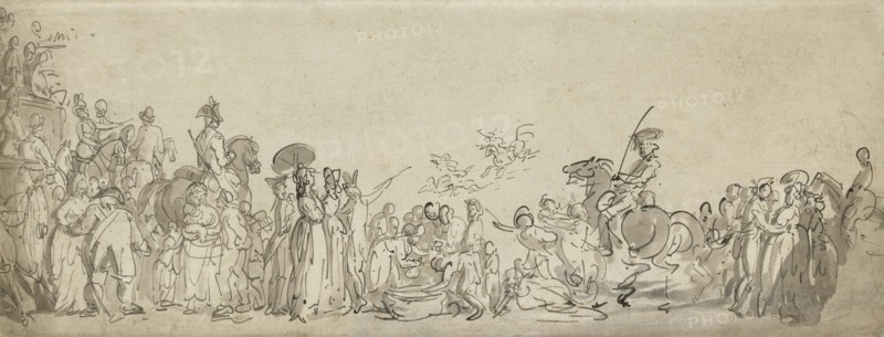 A Review In Hyde Park, c1800. Creator: Thomas Rowlandson.