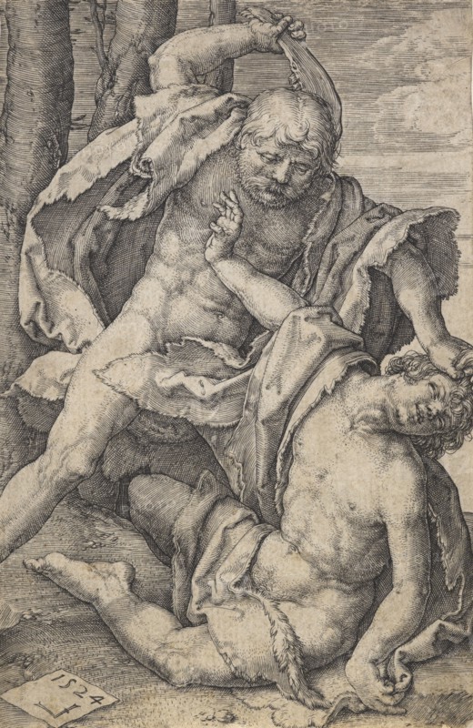 Cain killing Abel, 1524. Creator: Lucas van Leyden.