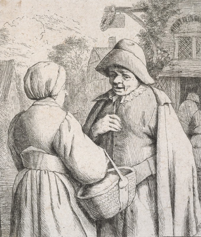 Man and woman conversing, 1673. Creator: Adriaen van Ostade.