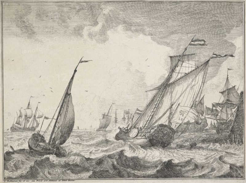 Seascapes with views of the Ij and Amsterdam, Rotterdam, Katwijk, etc. Untitled, 1701. Creator: Ludolf Bakhuizen.