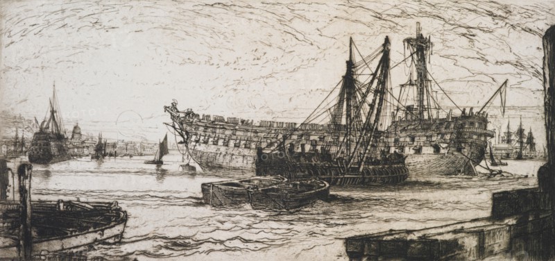 Breaking up of the  Agamemnon, 1870. Creator: Francis Seymour Haden.
