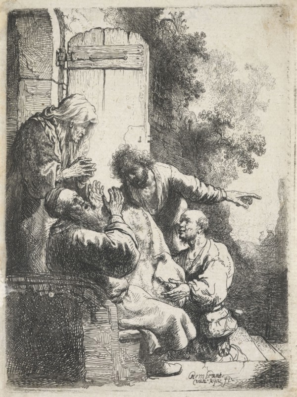 Joseph's coat brought to Jacob, c.1633. Creator: Rembrandt Harmensz van Rijn.
