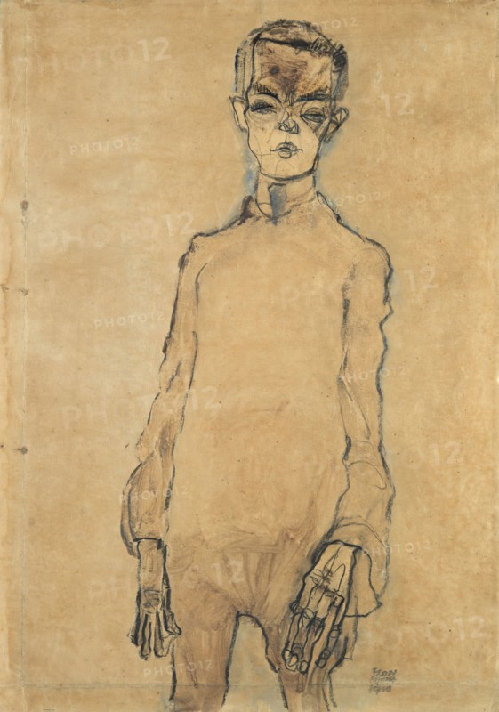 Self-Portrait, 1910. Creator: Egon Schiele.