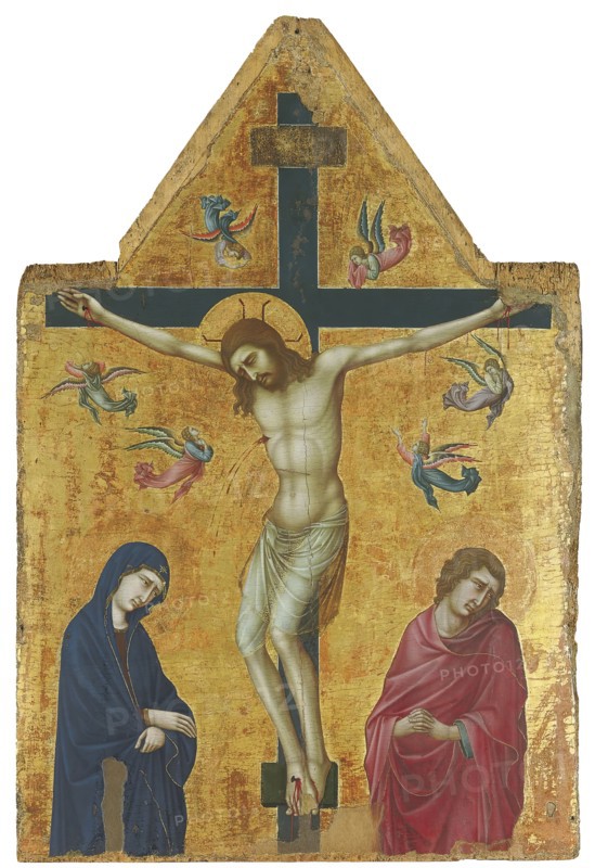 The Crucifixion with the Virgin, Saint John and Angels, 1330. Creator: Ugolino da Siena.