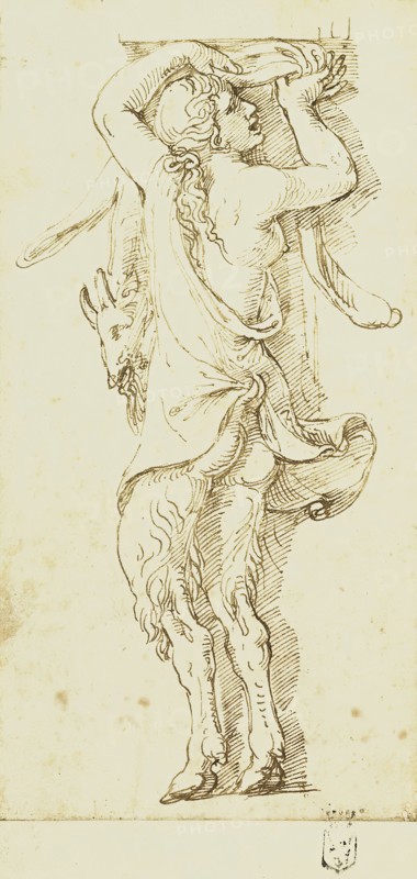 A Female Satyr, 1527. Creator: Giulio Romano.