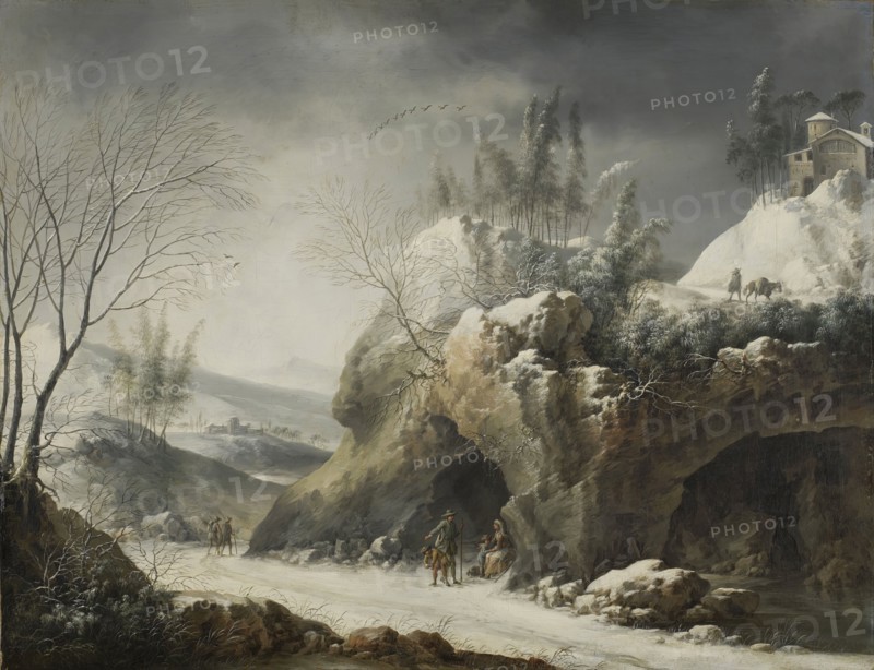 Winter Landscape with a Peasant Family, 1750. Creator: Francesco Foschi.