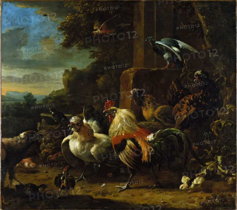 Landscape with Poultry and Birds of Prey, unknown date. Creator: Melchior d'Hondecoeter.