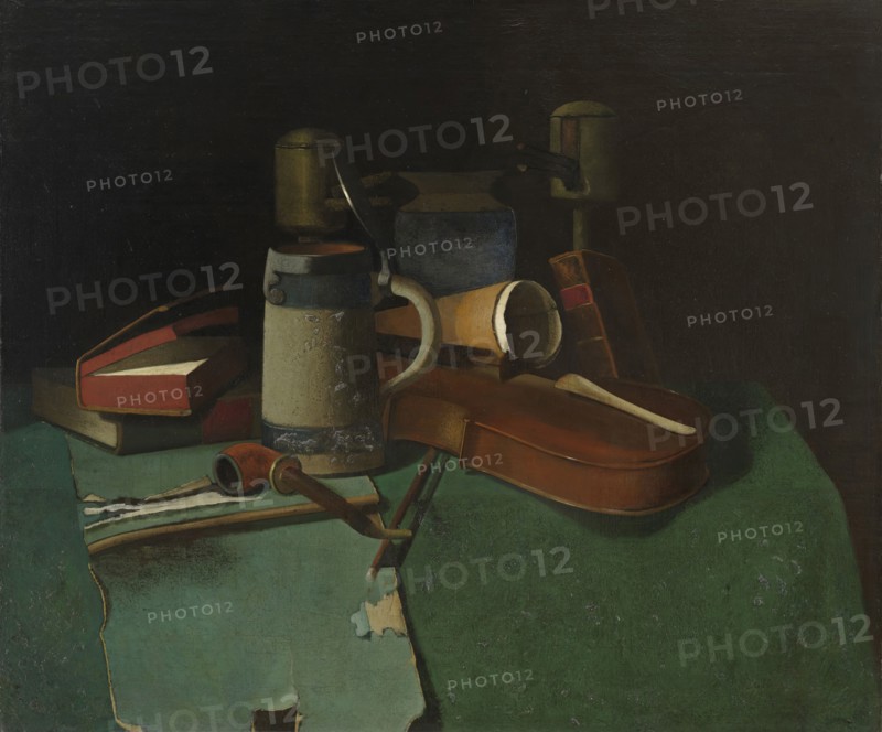 Books, Mug, Pipe and Violin, 1880. Creator: John Frederick Peto.