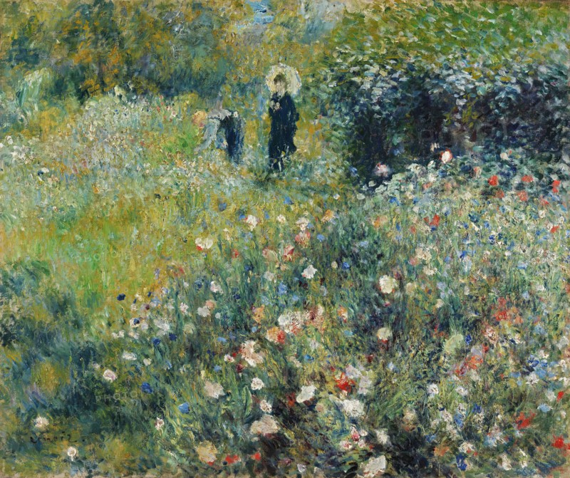 Woman with a Parasol in a Garden, 1875. Creator: Pierre-Auguste Renoir.