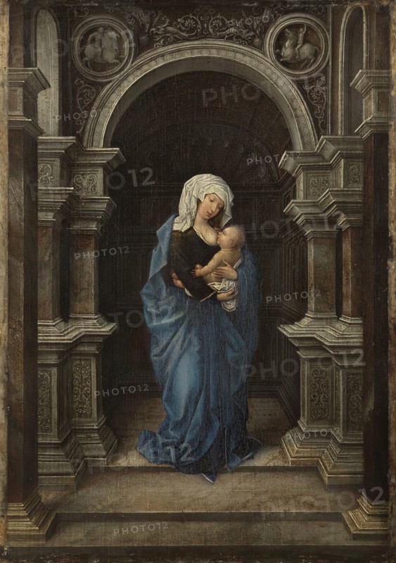 The Virgin, standing, with the Christ Child at her Breast, 1530. Creator: Anon.