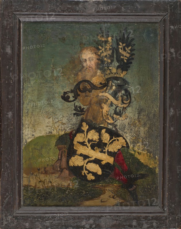 Figure with Coat-of-arms (verso), 1487. Creator: Wolfgang Beurer.