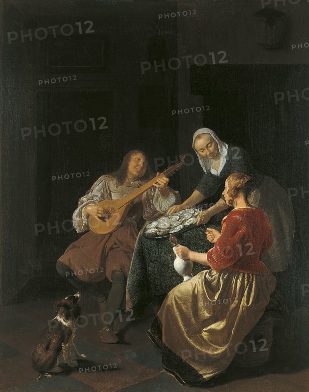 Oyster Eaters, 1665. Creator: Jacob Ochtervelt.