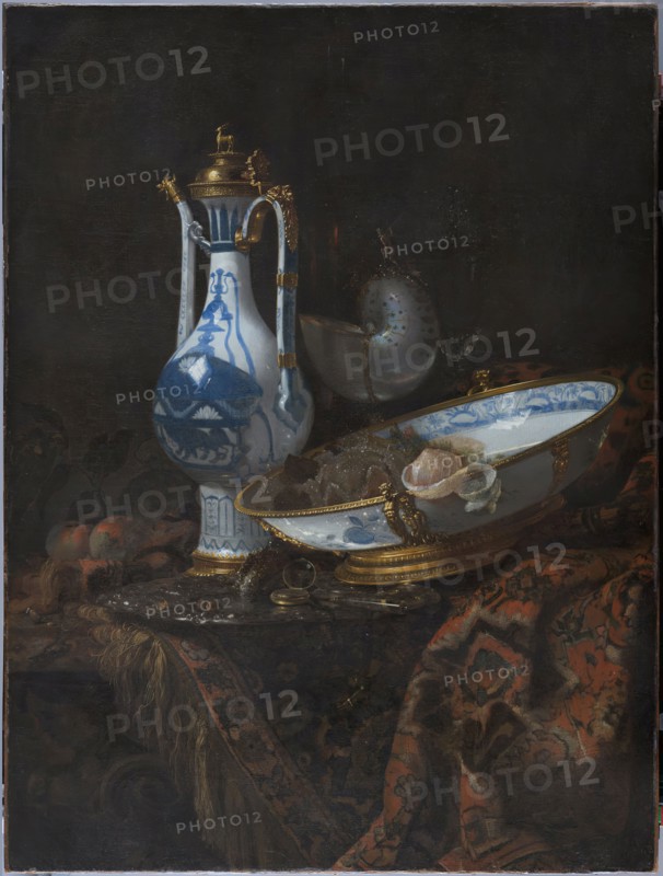 Still Life with Ewer and Basin, Fruit, Nautilus Cup and other Objects, 1660. Creator: Willem Kalf.