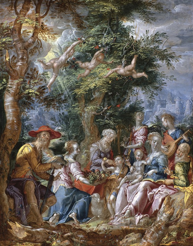 The Holy Family with Saints and Angels, 1606. Creator: Joachim Anthonisz Wtewael.