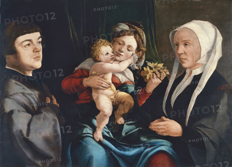 Madonna of the Daffodils with the Christ Child and Donors, 1535. Creator: Jan van Scorel.