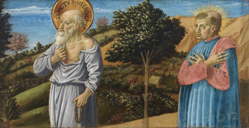 Saint Jerome and the blessed Bartolo Buompedoni of San Gimignano, 1464. Creator: Benozzo Gozzoli.