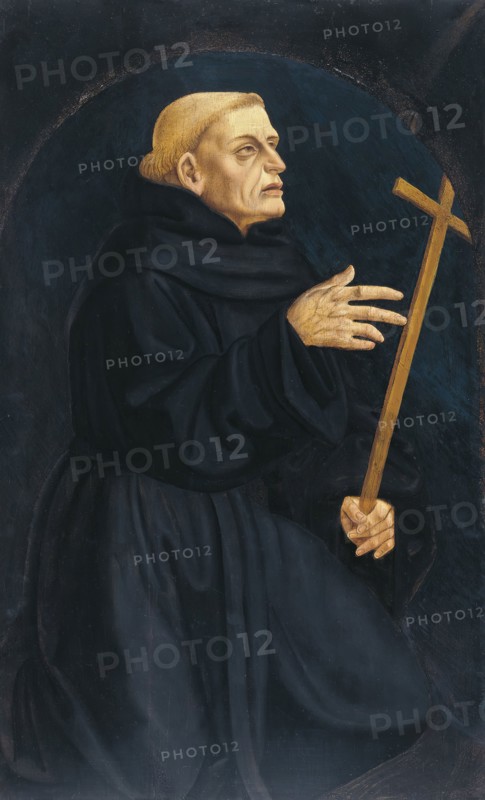 Monk holding a Cross, 1445. Creator: Domenico Veneziano.