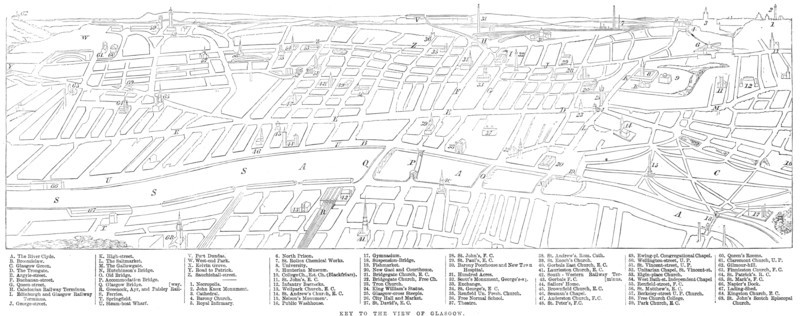 Map of Glasgow, 1864. Creator: Unknown.