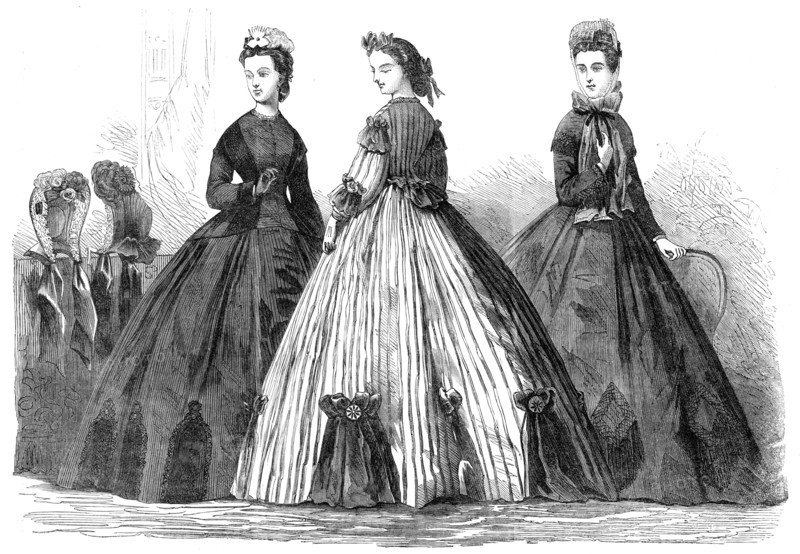 Paris fashions for April, 1864. Creator: Unknown.