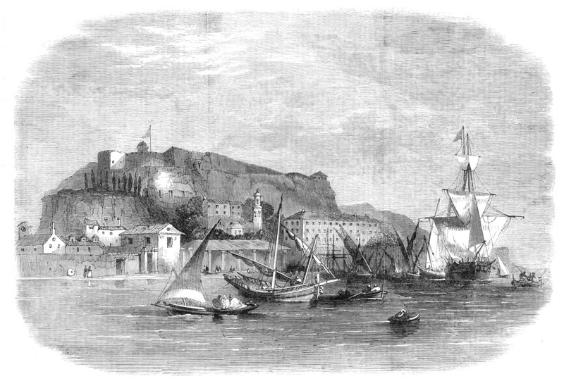 Destruction of the fortifications of the Ionian Islands: Fort Neuf, in the harbour of Corfu, 1864. Creator: Unknown.