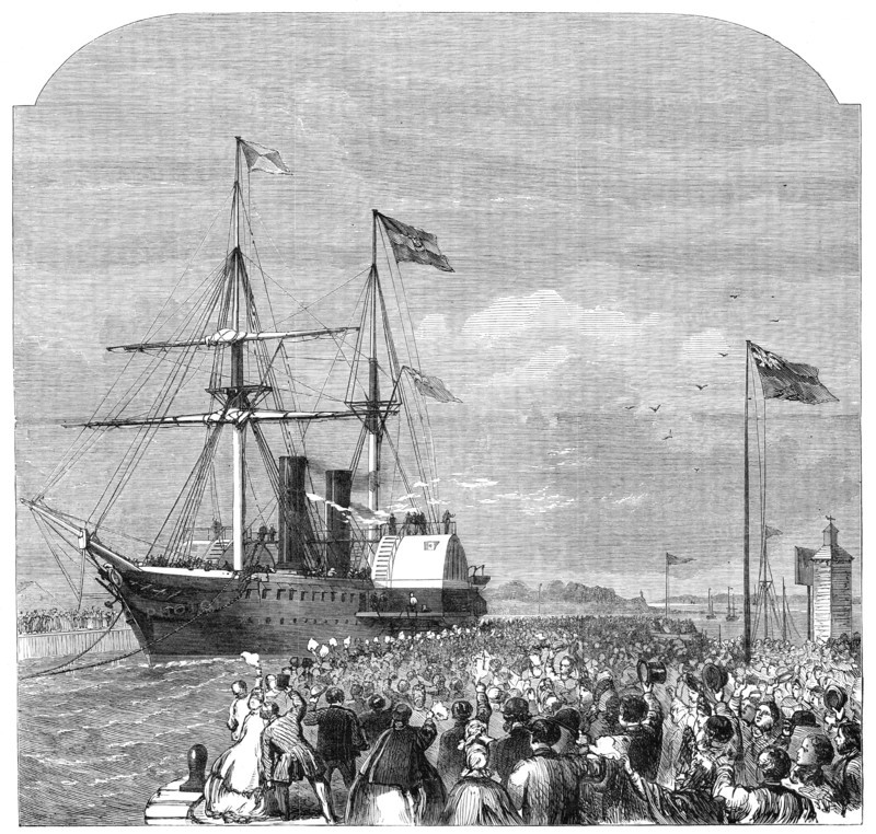 The arrival of Garibaldi at Southampton on board the Peninsular and Oriental steamer Ripon, 1864. Creator: Unknown.