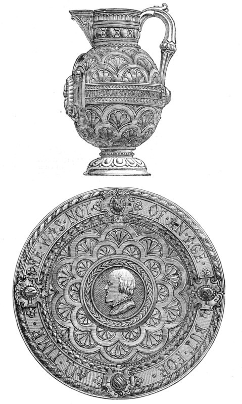 Shakspeare salver and jug, 1864. Creator: Unknown.