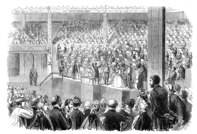 The Shakspeare Commemoration at Stratford-On-Avon: performance of ..."The Messiah"...1864.  Creator: J. J..