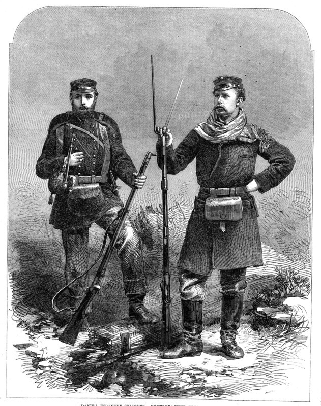 Danish infantry soldiers - photographed from the life, 1864. Creator: Unknown.