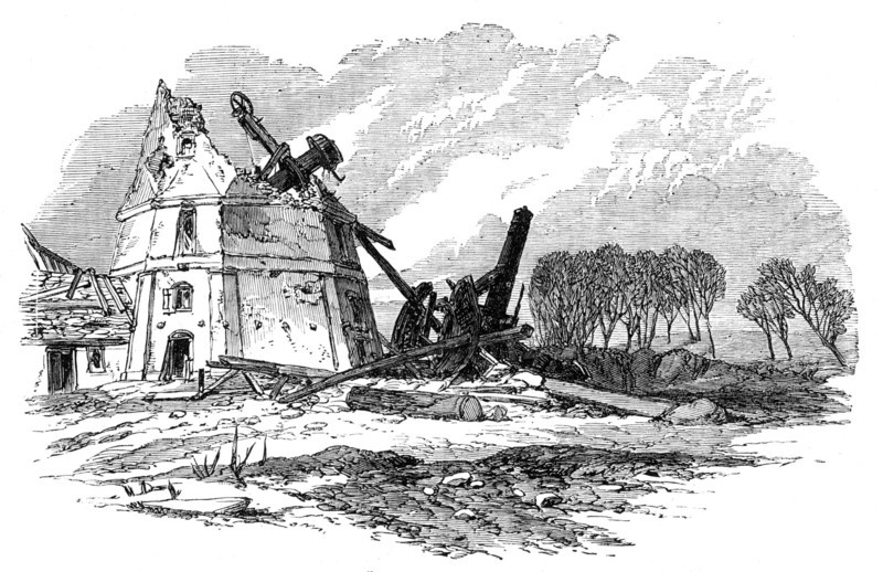 Illustrations of the War in Denmark: the Düppel Windmill in ruins, 1864. Creator: Unknown.