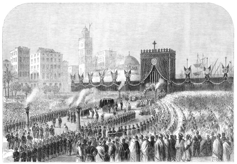 Obsequies of the Duke of Malakoff at Algiers on the 4th of June, 1864. Creator: Unknown.
