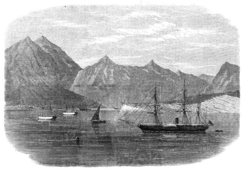 The Indo-European Telegraph: Mussendom Station, Elphinstone Inlet, Persian Gulf, 1865. Creator: Unknown.