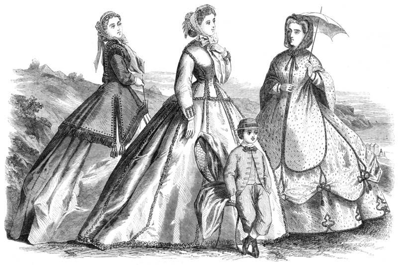 Paris fashions for August, 1865. Creator: Unknown.