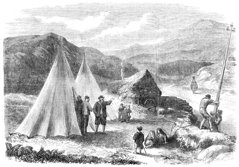 Laying of the Atlantic Telegraph Cable:...workmen on the road between Killarney and Valencia, 1865 Creator: Unknown.