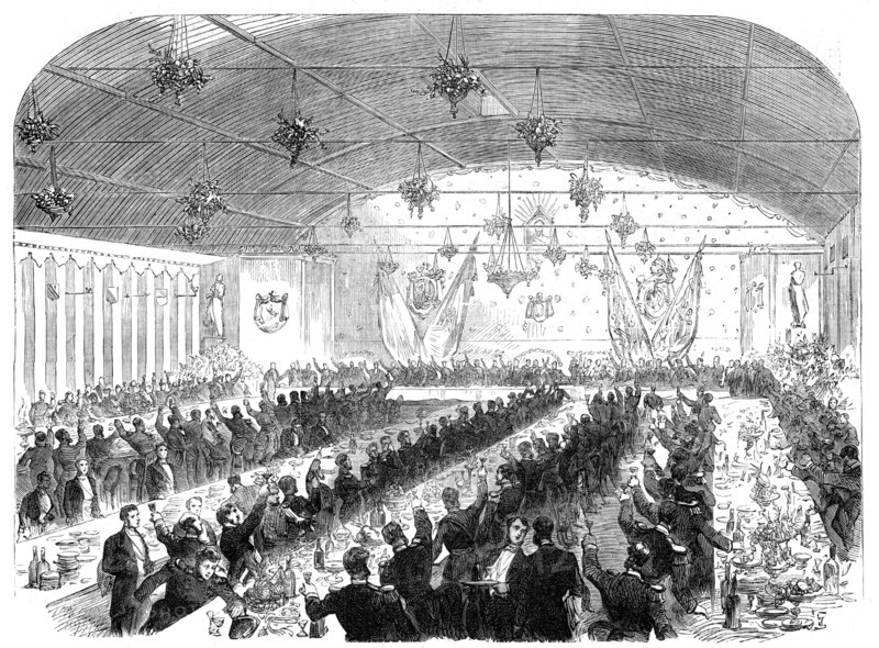 The International Naval Festival at Portsmouth:...banquet to the officers of the French fleet, 1865. Creator: Unknown.