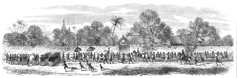Admiral King's visit to the King of Siam at Bangkok: procession...to the Palace, 1865. Creator: Unknown.