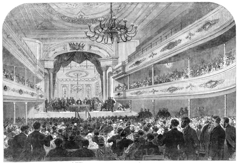 Lord Brougham opening the Social Science Congress at Sheffield, 1865. Creator: Unknown.