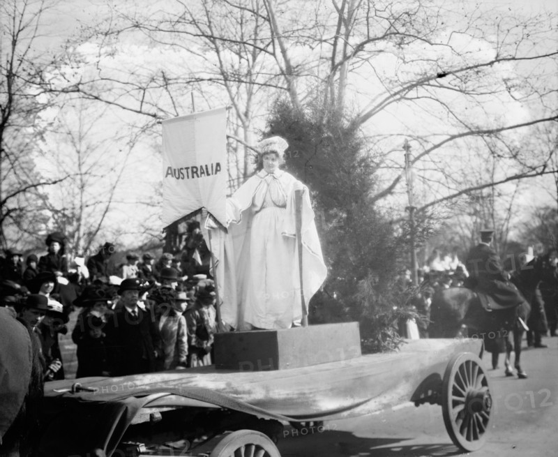 Float in suffrage parade, 1913. Creator: Bain News Service.