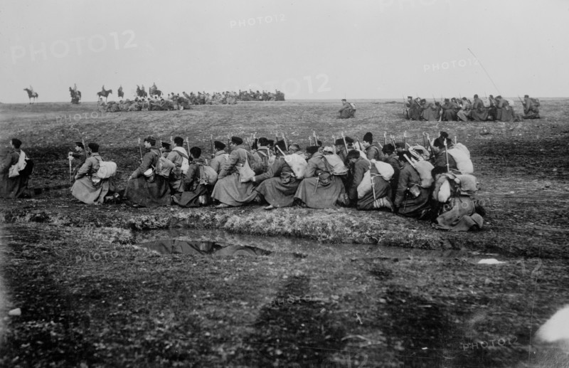 Troops deployed at Kartal Teji facing Adrianople, 1912. Creator: Bain News Service.