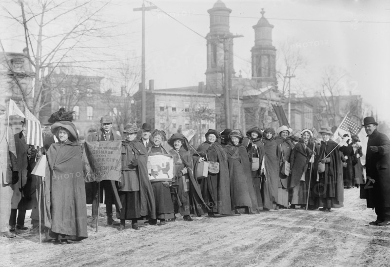 Rosalie Jones, Ida Craft - suffrage hikers, 1913. Creator: Bain News Service.