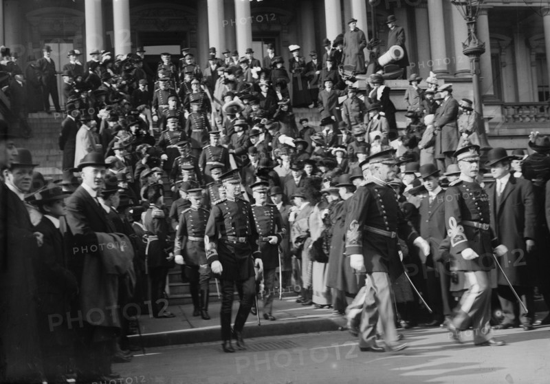 Officers going to Wh. House, between c1910 and c1915. Creator: Bain News Service.
