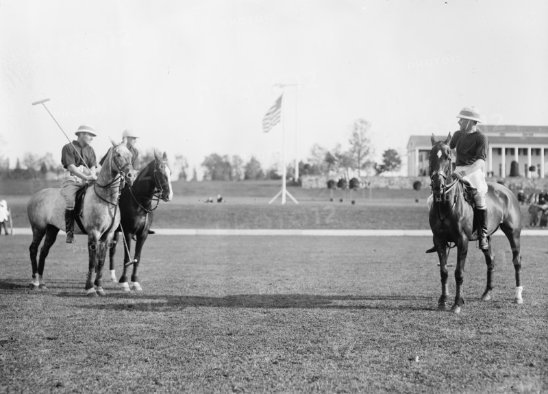 Polo match between American and English teams, 1913. Creator: Bain News Service.