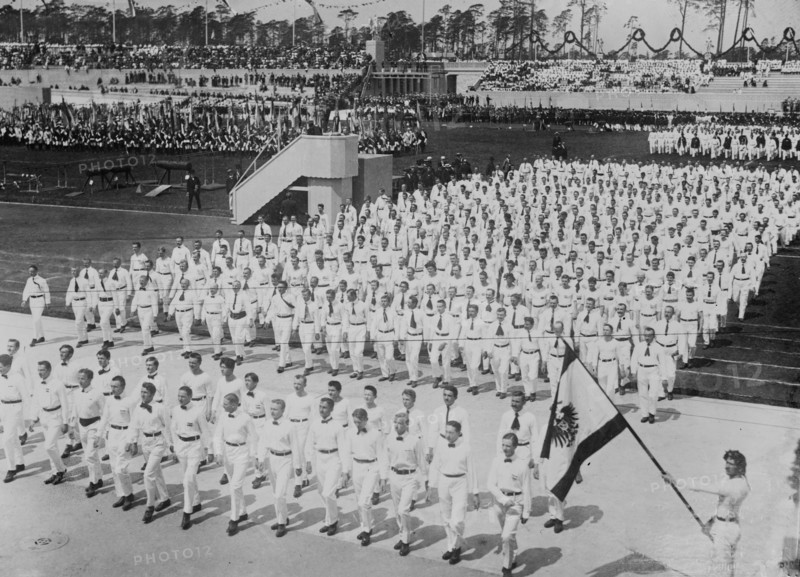 Parade of Turners at opening Berlin stadium, 1913. Creator: Bain News Service.