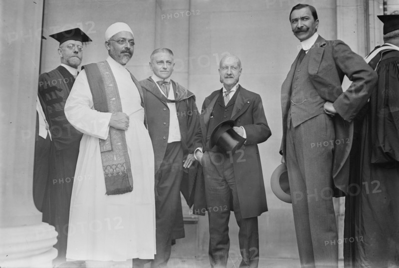 Columbia -- Mr. Dhalla, H.Y. Clews, Djelal Munif Bey and A.V.W. Jackson, 1914. Creator: Bain News Service.